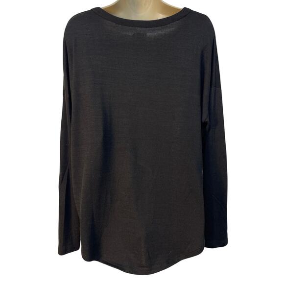Time and Tru Women’s Black Long Sleeve Crewneck Sweater Large - Picture 2 of 7